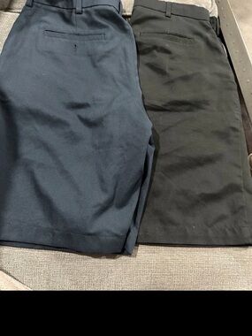 2 Men's Classic Flat-Front Shorts - Golf Navy and Black